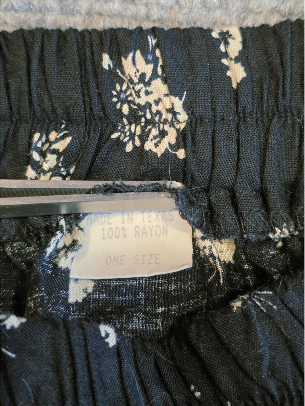 VTG Made In Texas Tiered Ruffle Maxi Skirt Boho Calico Floral Peasant Western OS - Picture 7 of 7
